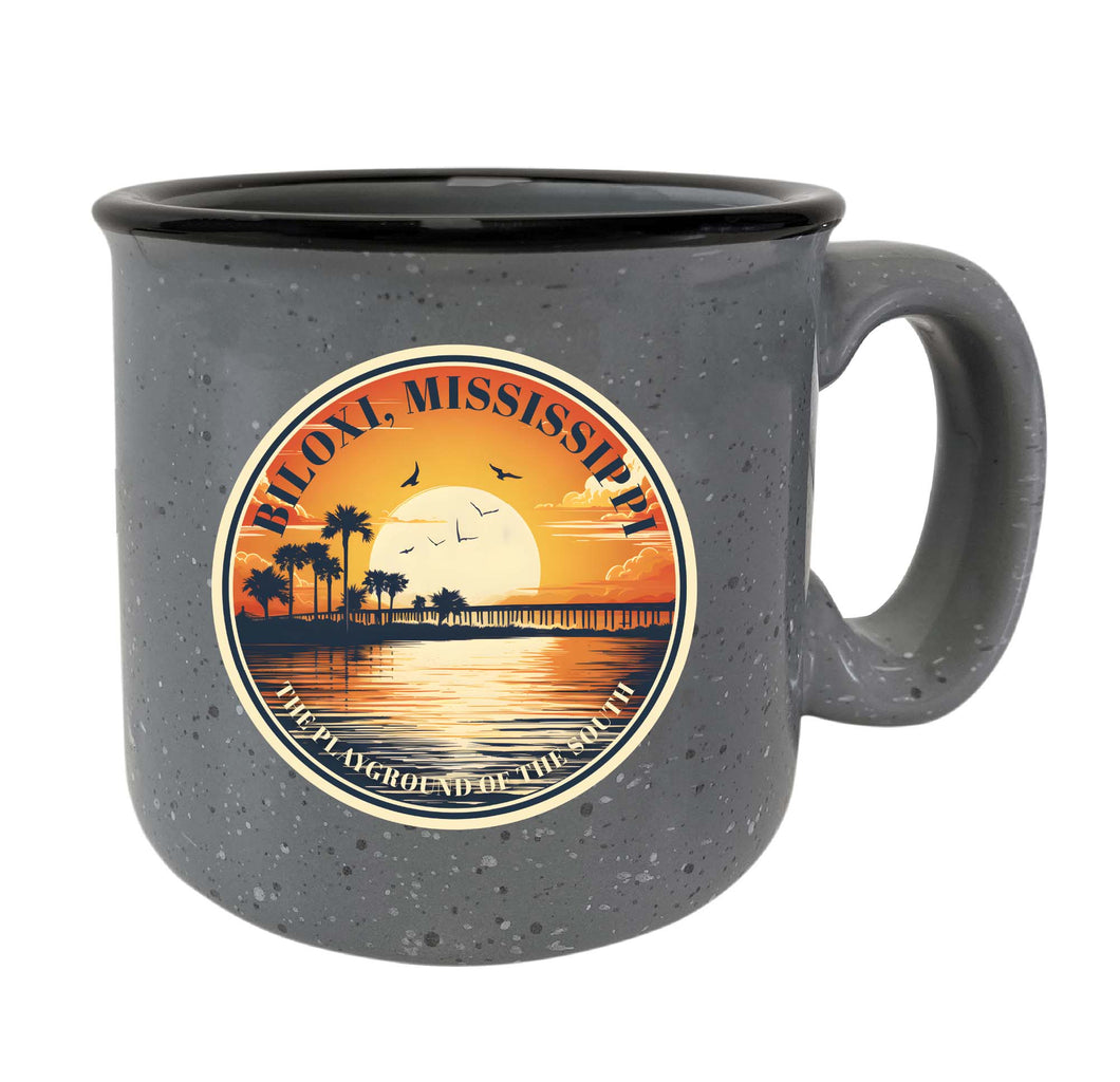 Biloxi Mississippi Design A Souvenir 16 oz Ceramic camping mug Gray Single