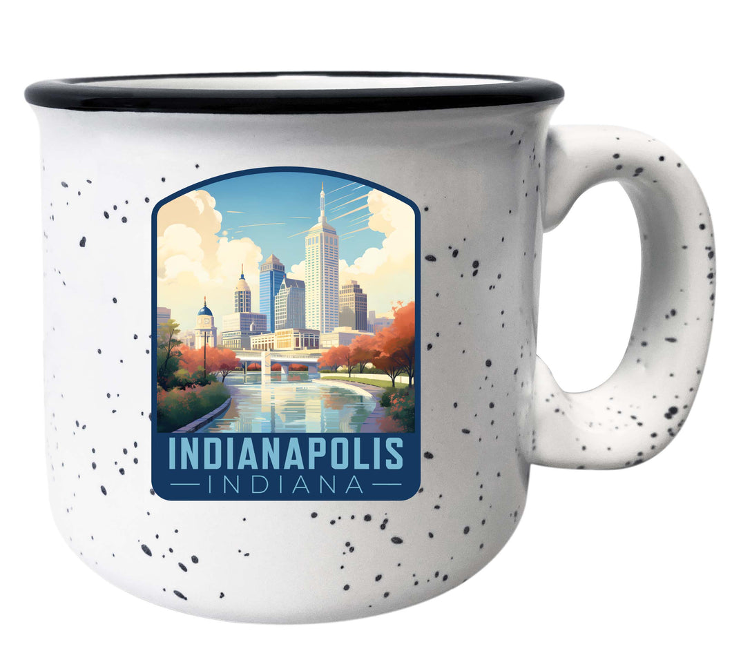 Indianapolis Indiana Design A Souvenir 16 oz Ceramic camping mug White Single