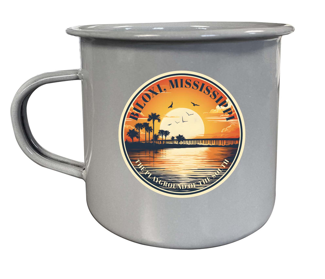 Biloxi Mississippi Design A Souvenir Tin Camper Coffee Mug Gray Single