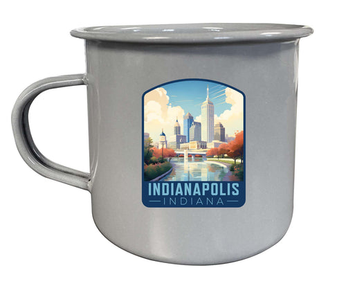 Indianapolis Indiana Design A Souvenir Tin Camper Coffee Mug Gray Single