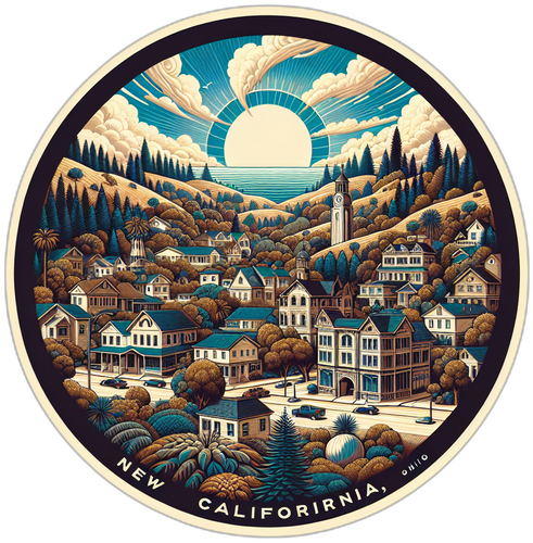 New California Ohio Souvenir Die Cut Flat Magnet 6-Inch