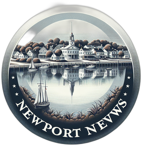 Newport News Virginia Souvenir Die Cut Flat Magnet 6-Inch