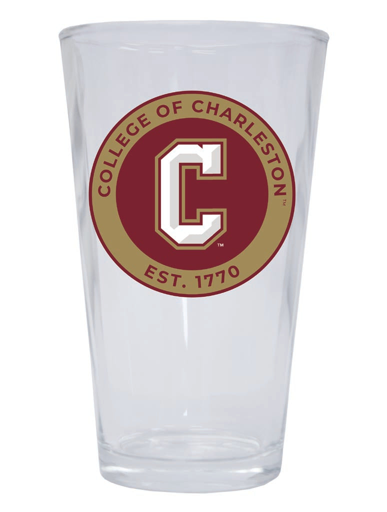 College of Charleston 16 oz Pint Glass Circle Design Officially Licensed Collegiate Product 2-Pack