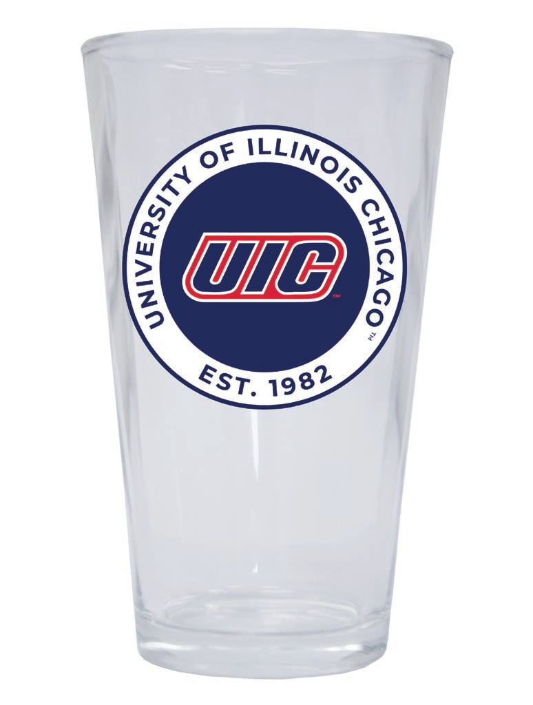 University of Illinois at Chicago 16 oz Pint Glass Circle Design Officially Licensed Collegiate Product Single