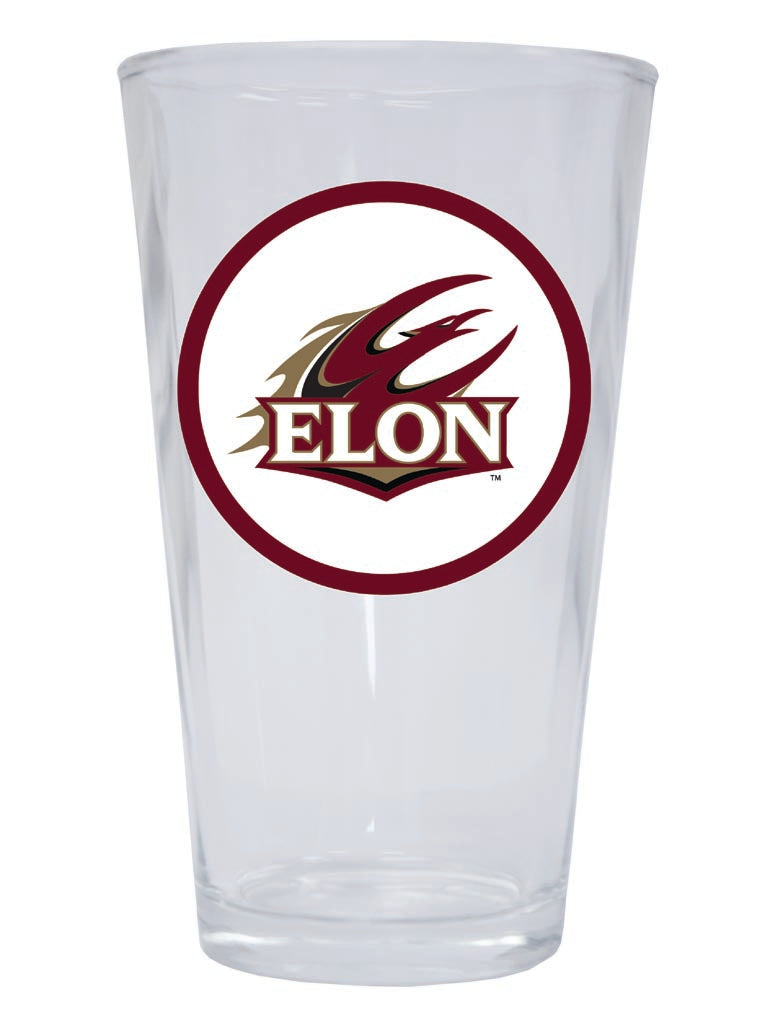 Elon University 16 oz Pint Glass Circle Design Officially Licensed Collegiate Product Single