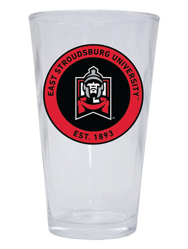 East Stroudsburg University 16 oz Pint Glass Circle Design Officially Licensed Collegiate Product 4-Pack