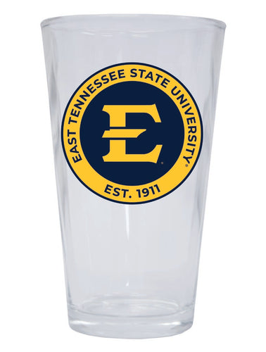 East Tennessee State University 16 oz Pint Glass Circle Design Officially Licensed Collegiate Product 2-Pack