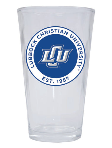 Lubbock Christian University Chaparral 16 oz Pint Glass Circle Design Officially Licensed Collegiate Product Single