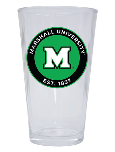 Marshall Thundering Herd 16 oz Pint Glass Circle Design Officially Licensed Collegiate Product 2-Pack