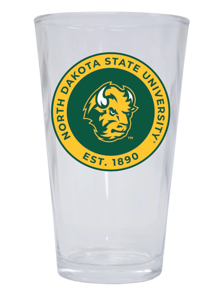 North Dakota State Bison 16 oz Pint Glass Circle Design Officially Licensed Collegiate Product 2-Pack