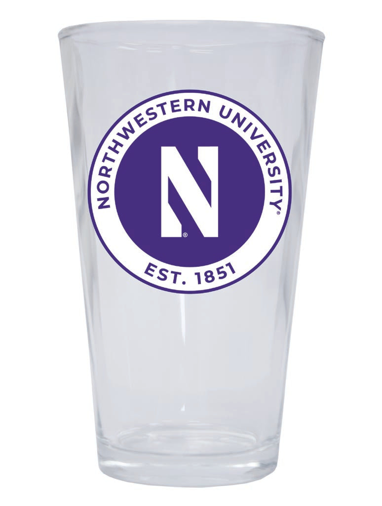 Northwestern University Wildcats 16 oz Pint Glass Circle Design Officially Licensed Collegiate Product Single