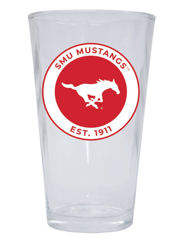 Southern Methodist University 16 oz Pint Glass Circle Design Officially Licensed Collegiate Product Single