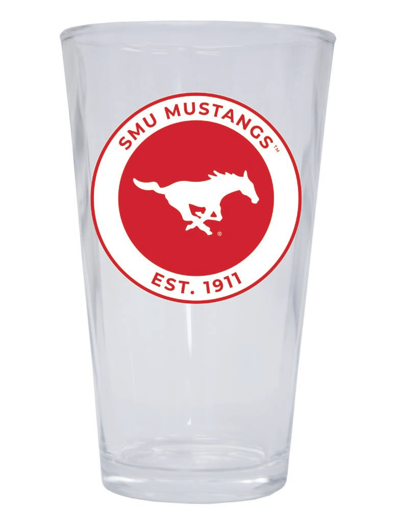 Southern Methodist University 16 oz Pint Glass Circle Design Officially Licensed Collegiate Product Single