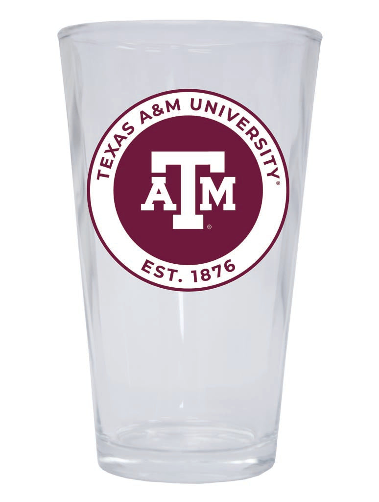 Texas A&M Aggies 16 oz Pint Glass Circle Design Officially Licensed Collegiate Product Single