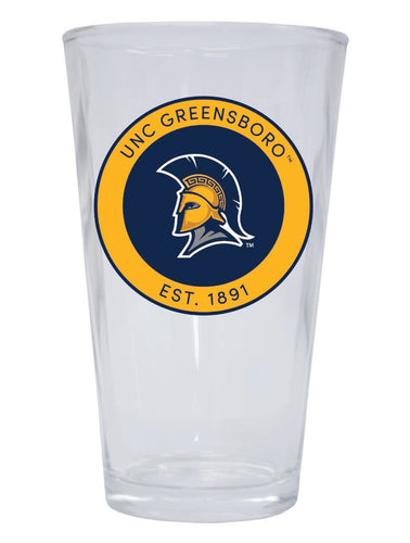 North Carolina Greensboro Spartans 16 oz Pint Glass Circle Design Officially Licensed Collegiate Product 2-Pack