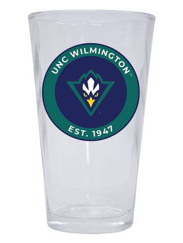 North Carolina Wilmington Seahawks 16 oz Pint Glass Circle Design Officially Licensed Collegiate Product 4-Pack