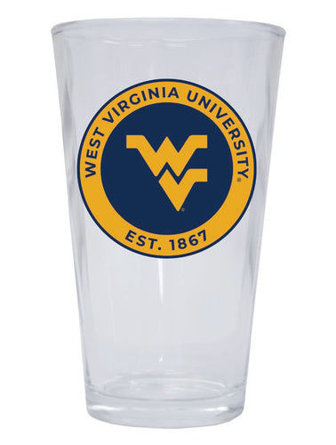 West Virginia Mountaineers 16 oz Pint Glass Circle Design Officially Licensed Collegiate Product Single