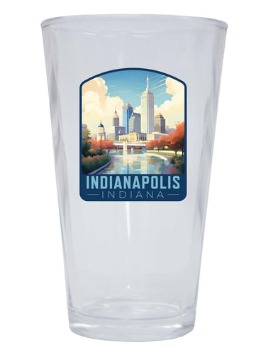 Indianapolis Indiana Design A Souvenir 16 oz Pint Glass 2-Pack