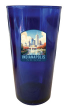 Load image into Gallery viewer, Indianapolis Indiana Design A Souvenir Plastic 16 oz pint Blue Single
