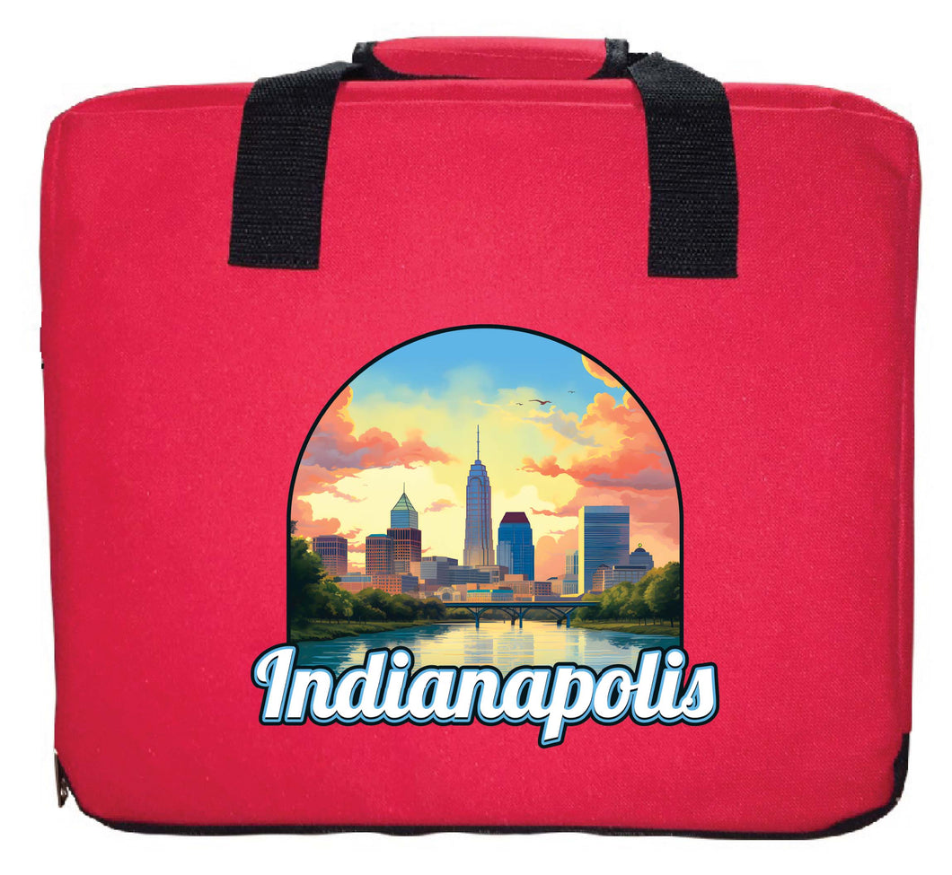 Indianapolis Indiana Design B Souvenir Destination Seat Cushion Red Red