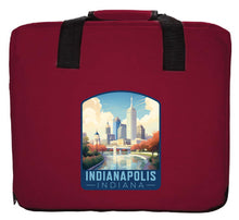 Load image into Gallery viewer, Indianapolis Indiana Design A Souvenir Destination Seat Cushion Maroon Maroon
