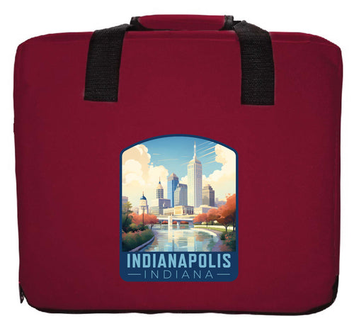 Indianapolis Indiana Design A Souvenir Destination Seat Cushion Maroon Maroon