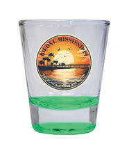 Load image into Gallery viewer, Biloxi Mississippi Design A Souvenir 2 Ounce Shot Glass Round Green 4-Pack
