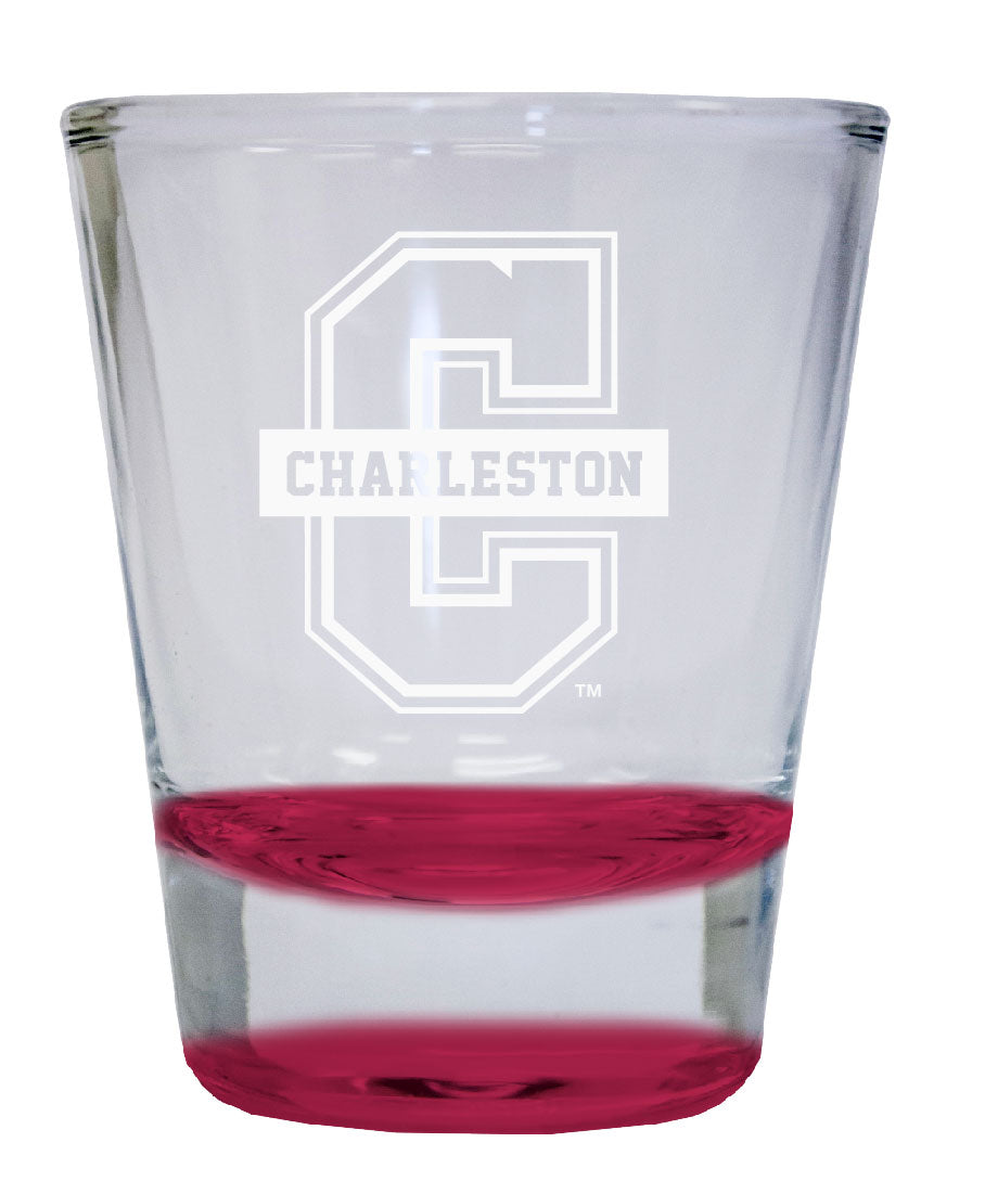 College of Charleston 2 oz Engraved Shot Glass Round Officially Licensed Collegiate Product