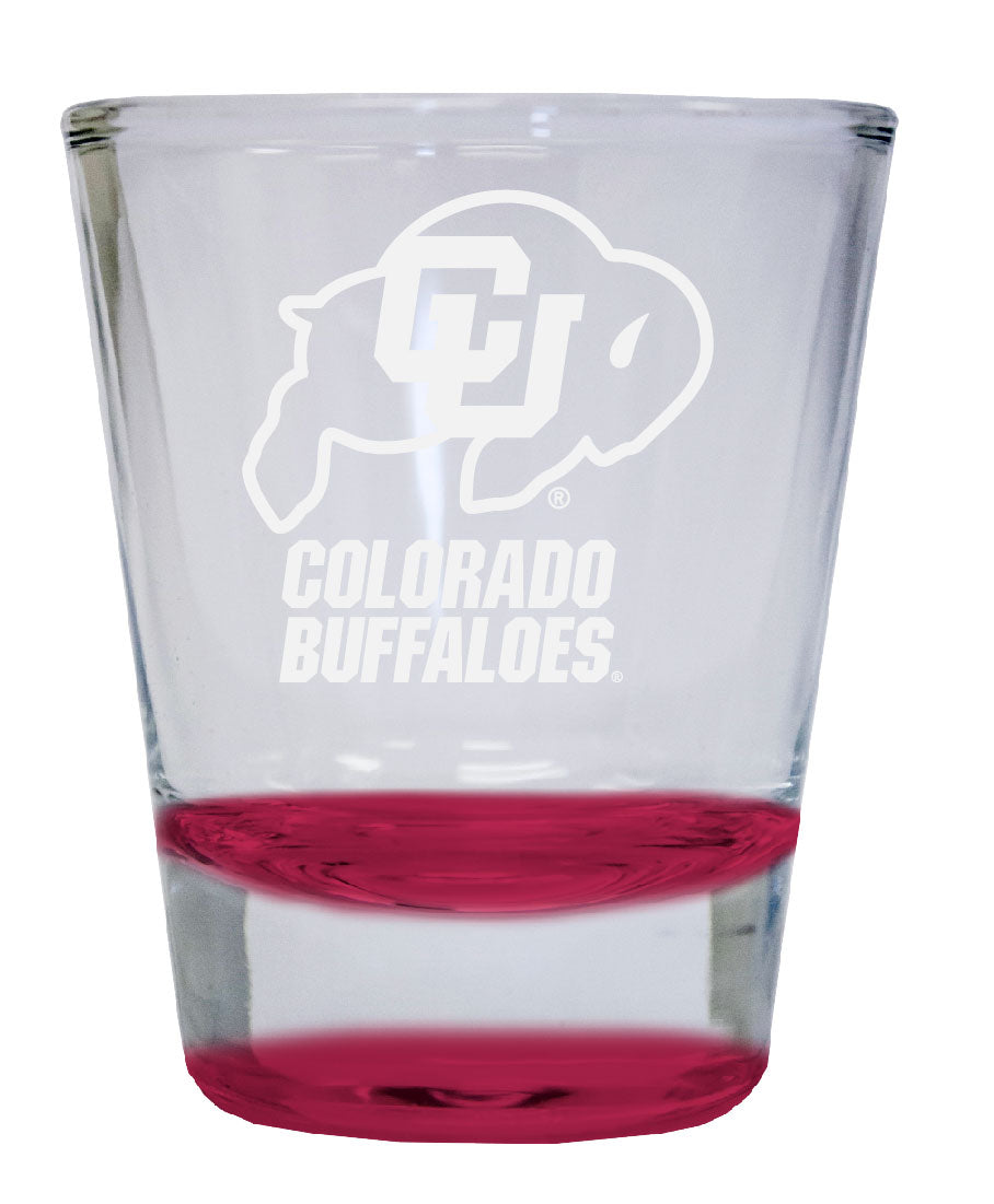 Colorado Buffaloes 2 oz Engraved Shot Glass Round Officially Licensed Collegiate Porduct