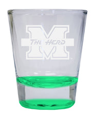 Load image into Gallery viewer, Marshall Thundering Herd 2 oz Engraved Shot Glass Round Officially Licensed Collegiate Porduct
