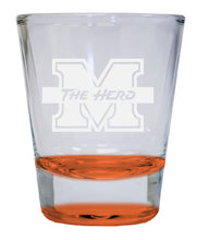 Load image into Gallery viewer, Marshall Thundering Herd 2 oz Engraved Shot Glass Round  Officially Licensed Collegiate Product
