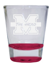 Load image into Gallery viewer, Marshall Thundering Herd 2 oz Engraved Shot Glass Round  Officially Licensed Collegiate Product
