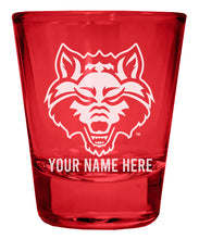 Load image into Gallery viewer, Arkansas State Customizable Engraved Full Color 2oz Shot Glass Officially Licensed Collegiate Product
