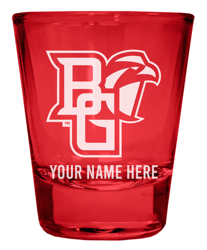 Bowling Green Falcons Customizable Engraved Full Color 2oz Shot Glass Red Officially Licensed Collegiate Product Single