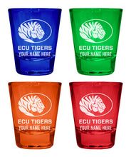 Load image into Gallery viewer, East Central University Tigers Customizable Engraved Full Color 2oz Shot Glass Officially Licensed Collegiate Product
