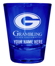 Load image into Gallery viewer, Grambling State Tigers Customizable Engraved Full Color 2oz Shot Glass Blue Officially Licensed Collegiate Product 2-Pack
