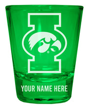 Load image into Gallery viewer, Iowa Hawkeyes Customizable Engraved Full Color 2oz Shot Glass Officially Licensed Collegiate Product
