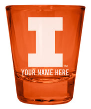 Load image into Gallery viewer, Illinois Fighting Illini Customizable Engraved Full Color 2oz Shot Glass Officially Licensed Collegiate Product
