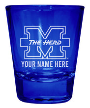 Load image into Gallery viewer, Marshall Thundering Herd Customizable Engraved Full Color 2oz Shot Glass Officially Licensed Collegiate Product
