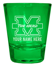 Load image into Gallery viewer, Marshall Thundering Herd Customizable Engraved Full Color 2oz Shot Glass Officially Licensed Collegiate Product
