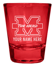 Load image into Gallery viewer, Marshall Thundering Herd Customizable Engraved Full Color 2oz Shot Glass Red Officially Licensed Collegiate Product 4-Pack
