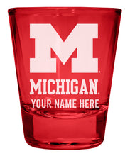 Load image into Gallery viewer, Michigan Wolverines Customizable Engraved Full Color 2oz Shot Glass Officially Licensed Collegiate Product
