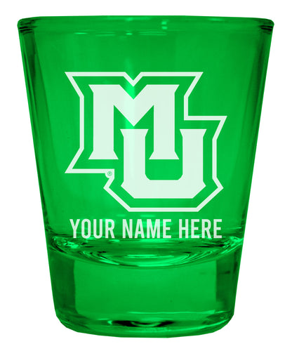 Marquette Golden Eagles Customizable Engraved Full Color 2oz Shot Glass Green Officially Licensed Collegiate Product Single