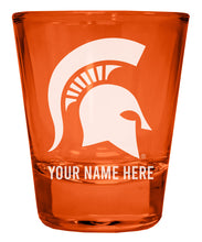 Load image into Gallery viewer, Michigan State Spartans Customizable Engraved Full Color 2oz Shot Glass Officially Licensed Collegiate Product
