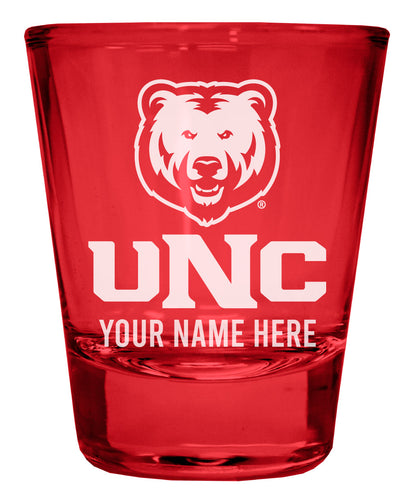 Northern Colorado Bears Customizable Engraved Full Color 2oz Shot Glass Red Officially Licensed Collegiate Product 2-Pack