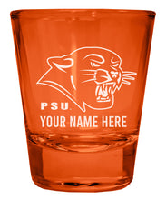 Load image into Gallery viewer, Plymouth State University Customizable Engraved Full Color 2oz Shot Glass Orange Officially Licensed Collegiate Product Single
