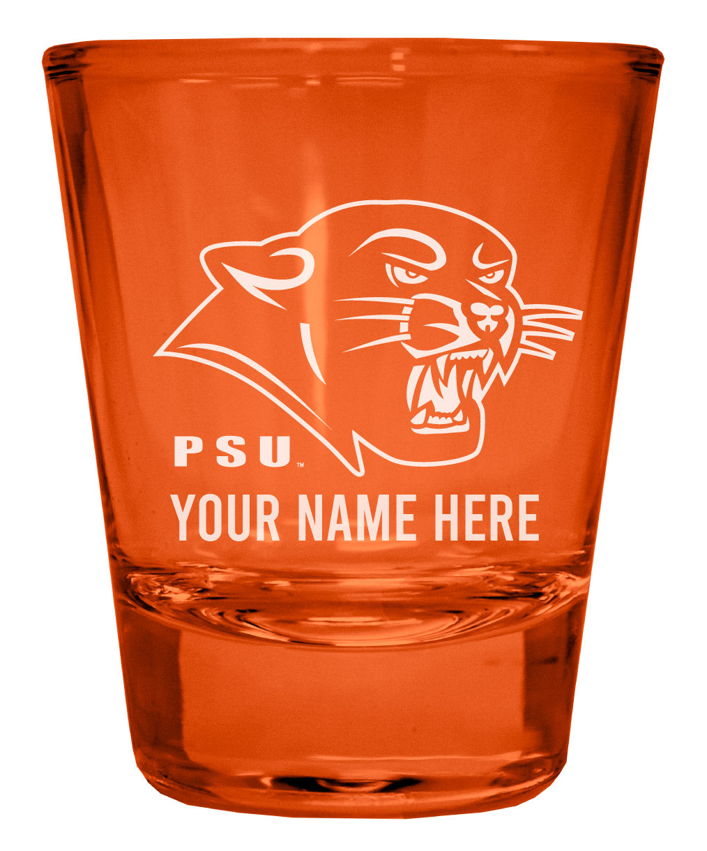 Plymouth State University Customizable Engraved Full Color 2oz Shot Glass Orange Officially Licensed Collegiate Product Single