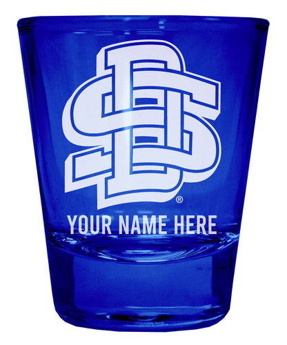 South Dakota State Jackrabbits Customizable Engraved Full Color 2oz Shot Glass Blue Officially Licensed Collegiate Product Single