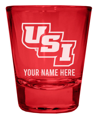 University of Southern Indiana Customizable Engraved Full Color 2oz Shot Glass Red Officially Licensed Collegiate Product Single