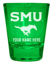 Load image into Gallery viewer, Southern Methodist University Customizable Engraved Full Color 2oz Shot Glass Green Officially Licensed Collegiate Product Single
